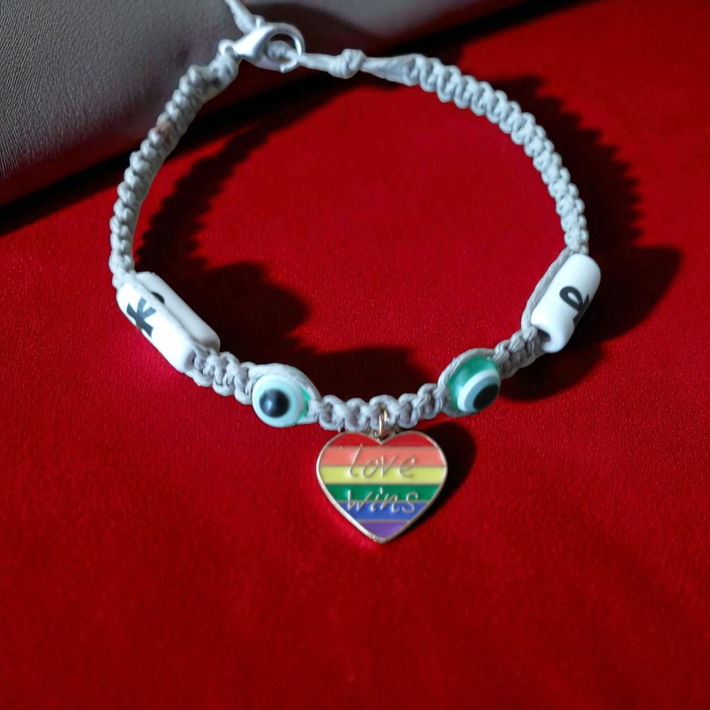 Love Wins Heart Charm Bracelet